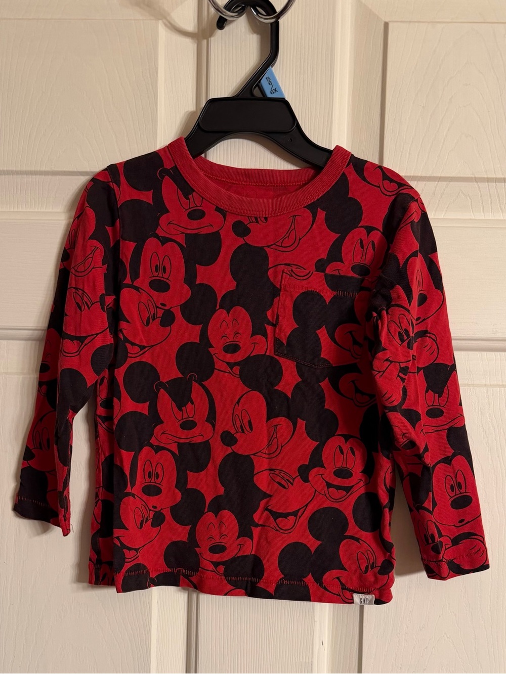 Disney Red and Black Mickey Mouse Long-Sleeve Tee 4yrs